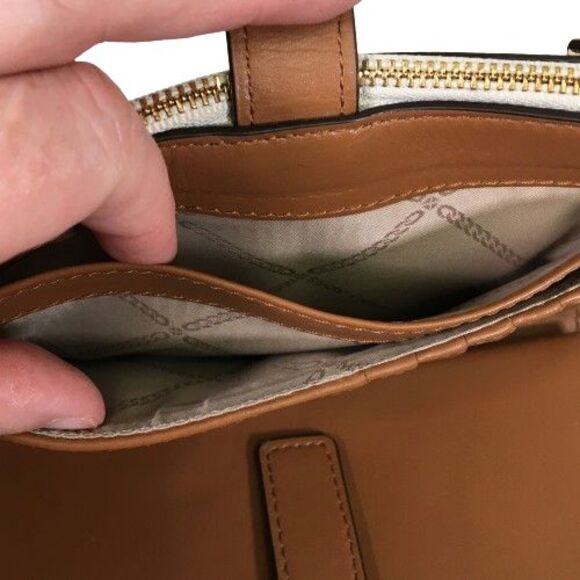 Michael Kors Jet Set Travel Adele Double Zip Phone Wallet Vanilla Tan Wristlet - Picture 9 of 16